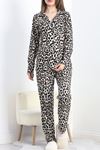 Süet Pijama Takımı Leopar - 40003.1049.